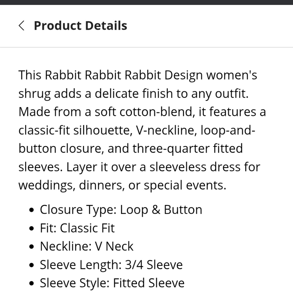 NWT Rabbit Rabbit Rabbit Design Sheer Lace Shrug Top Size M - Picture 11 of 13